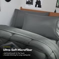 thumbnail image 5 of 7PC Campus Ready Dorm Twin XL Bedding Bundle, Solid Comforter, Down Alternative Bed Pillows and Sheet Set - Gray, 5 of 6