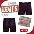 thumbnail image 2 of Levi's Mens Stretch Boxer Brief Underwear Breathable Stretch Underwear 4 Pack Navy,Red/Grey Stripe/Hibiscus, Large, 2 of 7