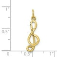 thumbnail image 3 of FJC Finejewelers 10k Yellow Gold Medium Solid Treble Clef Charm, 3 of 6