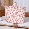 thumbnail image 5 of Pink Bows and Baseballs Pattern Hooded Bath Towel，50"x30" for Ages 3 To 12 Kids, Quick Dry Lightweight Soft Microfiber Hood Beach Towel Cover Up for Kids, 5 of 7