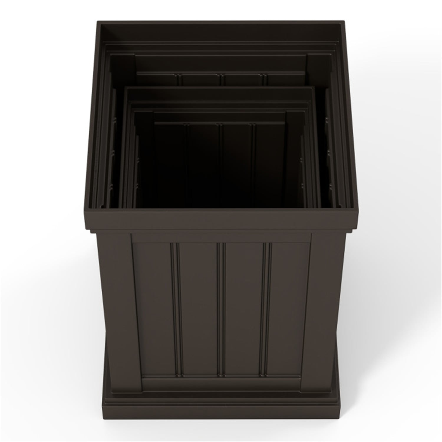Set of 2 Stackable PP Planters with Efficient Drainage Holes, Weather-Resistant Flower Pots for Indoor Outdoor Use