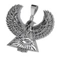 thumbnail image 6 of Genuine Diamond Egyptian God Horus Falcon Eagle Ankh Cross Pharaoh Pendent Charm Over 10K White Gold, 6 of 6