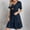 Navy, variant on Summer Empire Waist Dress for Womens Smocked Flutter Short Sleeve V Neck Midi Dresses