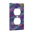 thumbnail image 2 of Yayeee Duplex Wall Plate 1-Gang 4.5"x2.7" Home Receptacle Light Switch Decorative Outlet Cover, Purple Waves Pattern, 2 of 7