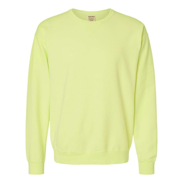 Hanes Mens Big ComfortWash Garment Dyed Fleece Sweatshirt, S, Chic Lime