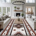 thumbnail image 4 of Area Rug 60×96in, Gray Red Boho Aztec Geometric Floor Carpet Living Room Rug, Abstract Ethnic Wind Non-Slip Welcome Mat Indoor Rugs for Bedroom Dining Room, 4 of 9