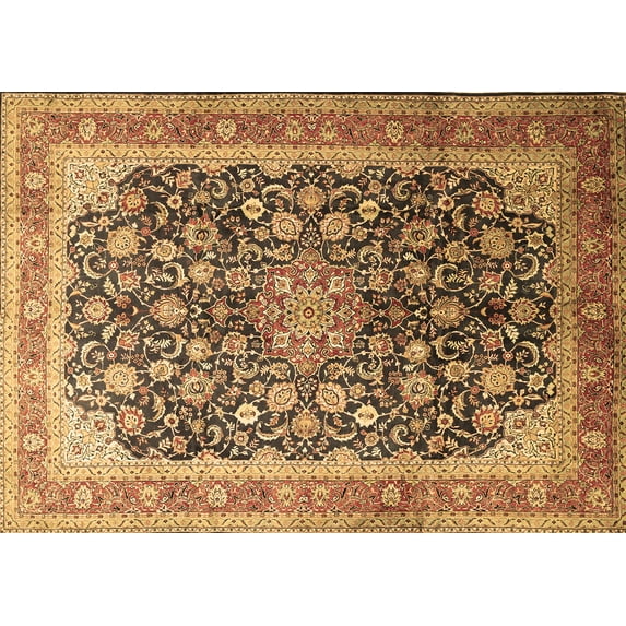 Ahgly Company Indoor Rectangle Medallion Brown Traditional Area Rugs, 7' x 10'
