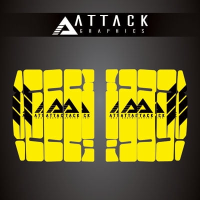 Attack Graphics Renegade Radiator Louver Decals Compatible with Husqvarna Yellow For KTM 250 SX-F Troy Lee Designs 2021