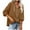 Brown, variant on UAMVSH Women Casual Full Zip up Hooded Sweatshirts with Pockets Comfy Oversized Long Sleeve Hoodie Tops Solid Color Jackets(Medium,White)