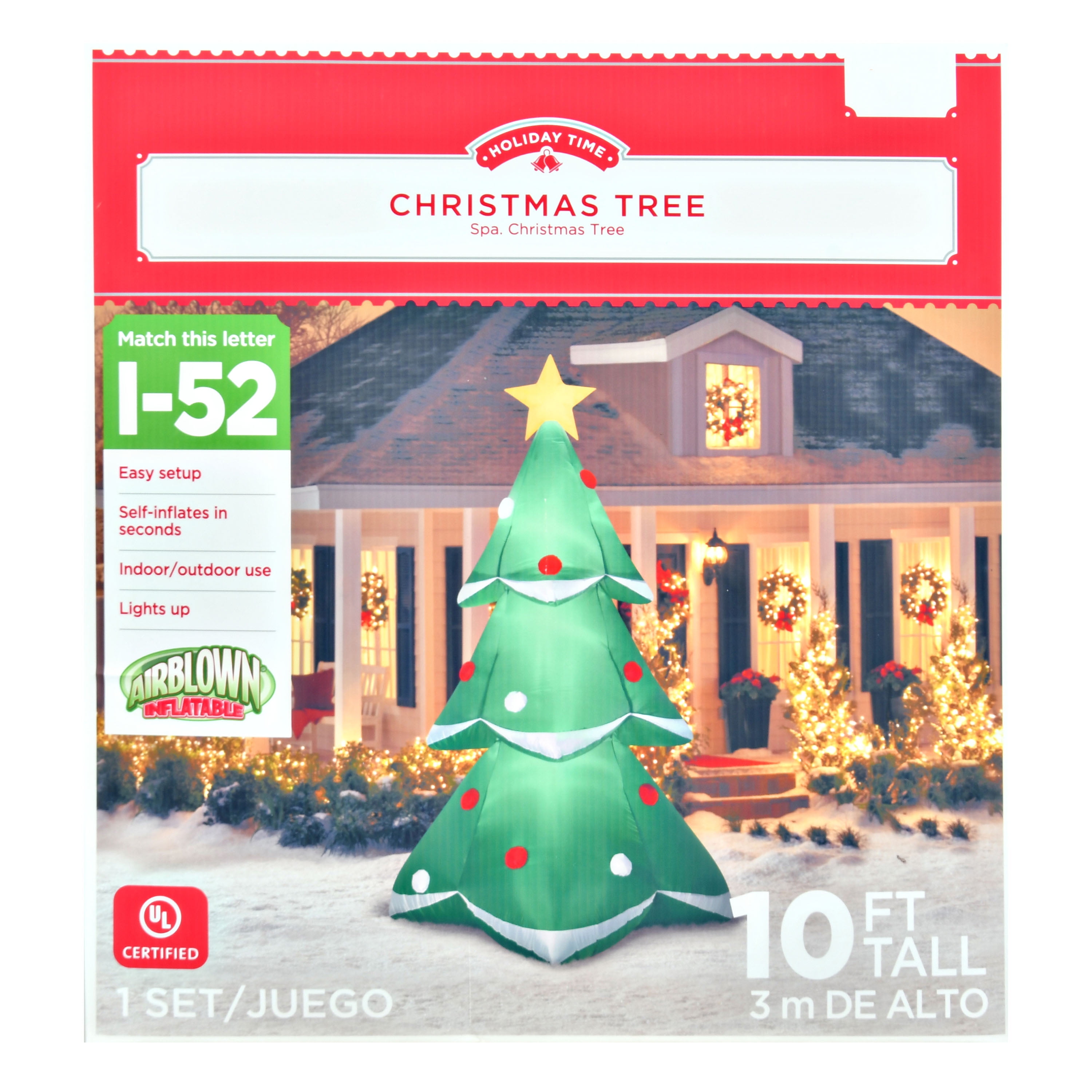 Holiday Time Christmas Tree Inflatable, 10' 