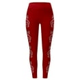 thumbnail image 4 of Fiaer Christmas Womens Leggings Soft Stretch Plus Size Xmas Yoga Pants Printed Slim Fit High Waisted Holiday Trousers Red XL, 4 of 4