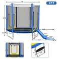 thumbnail image 3 of 7FT Trampoline with Safety Enclosure Net for Kidsfor Kids, Round Outdoor Recreational Trampoline with Slide and Ladder, Easy Assembly, 3 of 8