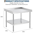 thumbnail image 2 of Stainless Steel 36x30x30 In Grill Stand Table with Adjustable Legs 400 lb NSF-Certified Capacity and 2 In Spill-Proof Edge for Kitchen, 2 of 7