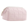 thumbnail image 2 of Bolsa de maquillaje de gran capacidad, organizador de maquillaje de viaje, neceser portátil Rosa, 2 of 8