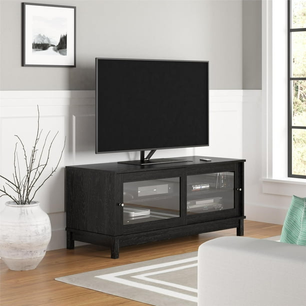 Mainstays Tv Stand For Tvs Up To 55 Multiple Finishes Black Walmart Com Walmart Com