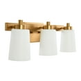 thumbnail image 3 of Robert Stevenson Lighting Robert Stevenson Lighting Sullivan Park - Frosted Glass and Metal 3-Light Vanity Light, Brushed Gold, 3 of 6