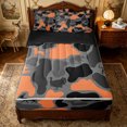 thumbnail image 2 of Erosebridal Grat Orange Camo Zipper Twin Comforter Sets with Fitted Sheet and 2 Pillowcases for Boys Men, Wildlife Silhouette Print Zipper Bedding Set, Black Reversible, 4-Piece, 2 of 7