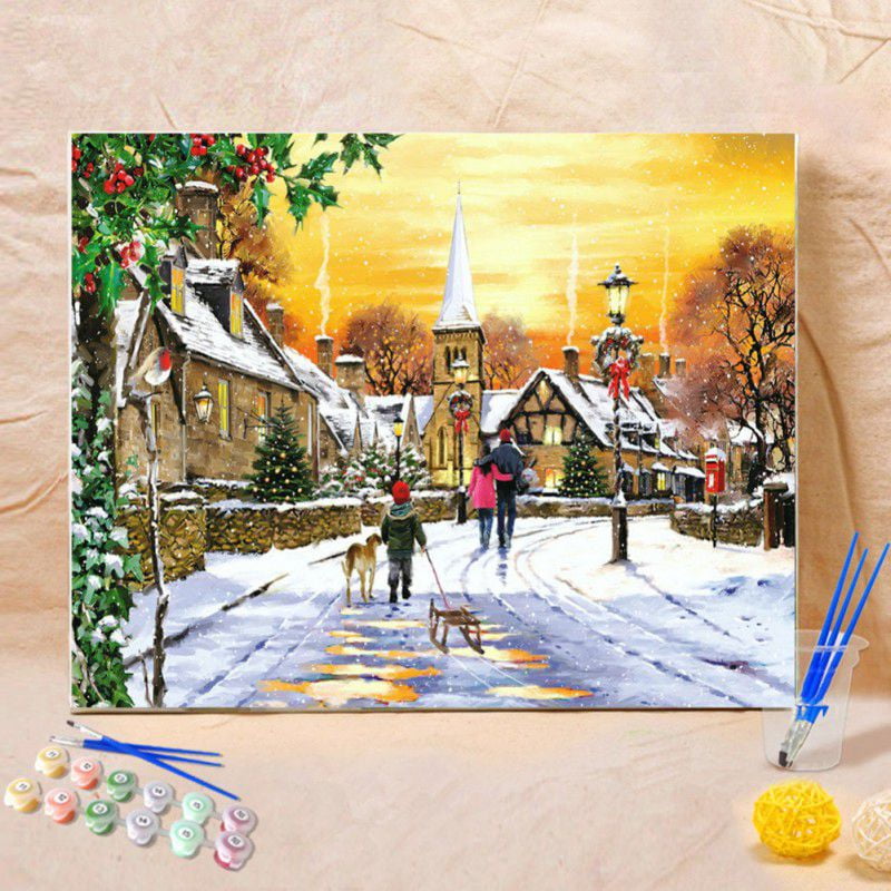 DIY Digital Painting Landscape Painting By Numbers Kits With Environmental Acrylic Paint and