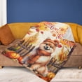 thumbnail image 4 of Happy Thanksgiving Pomeranian Give Thanks Fall Beanie Scarf Welcome Cozy Fleece Blanket Pom Dog Lover Gifts Warm Soft Throw Blanket - 00020, 4 of 5