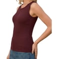 thumbnail image 3 of Sleeveless Crew Neck Women Slim Fit Ribbed Tank Tops Camisole, 3 of 6