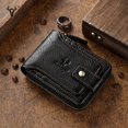 thumbnail image 4 of Genuine Leather Zipper Wallet For Men - RFID Blocking Large Capacity Credit Card Holder Holder Wallet, Business Style, Solid Color, 4 of 4