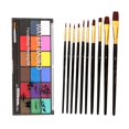 thumbnail image 2 of Kit de pintura facial y corporal de 18 colores con 10 pinceles para maquillaje de Halloween 18 colores mate, 2 of 8