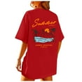 thumbnail image 3 of Oversized Tshirts for Women California Beach Graphic Short Sleeve Tees Summer Baggy Loose Fit Basic Vacation Tops, 3 of 7