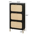 thumbnail image 3 of Sweiko Shoe Cabinet with 3 Flip Drawer Natural Rattan Shoe Cabinet Organizer Freestanding Wooden Shoe Rack Storage Cabinet With Metal Legs for Entryway Hallway Bedroom Mudroom Black, 3 of 9