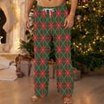 thumbnail image 2 of Christmas Pajamas Pants for Men Xmas Graphic Flannel Casual Loose Drawstring Elastic Waist Lounge Pants with Pockets (L, Red), 2 of 4