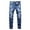 Dark Blue, variant on LIJCC Boy's Slim Fit Stretch Jeans Ripped Destroyed Distressed Fashion Skinny Jeans Straight Leg Comfort Flex Waist Denim Pants(Dark Blue,14-15 Years)