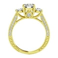 thumbnail image 3 of 2-7/8 Carat T.W. 3 Round Swarovski Sterling Silver Yellow Plated Solitaire & Contoure Bridal Set, 3 of 3