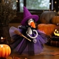 thumbnail image 4 of 7inch Desk Goose Outfits, Mini Halloween Goose Set with Purple Witch Hat, Skirt,Glasses and Pearl Necklace,Mini Goose Halloween Decoration for Tabletop Display, 4 of 6