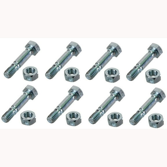 RAParts 710-0890 Pack of 8 Shear Pins w/Nuts for MTD Snowblower 1-1/2" x 5/16"
