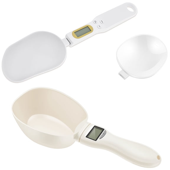 Wekvgz Food Measuring Scoop Scale Accurate Digital Measuring Spoon with LCD Screen Multifunctional Compact Electronic Measuring Spoon for Cooking Baking Pet Food Weighting