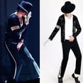 thumbnail image 2 of Abrigo MJ Michael Jackson, chaqueta Billie Jean, guantes, disfraz de fiesta para niños, ropa para adultos, conjunto de Halloween para mujeres, 2 of 4