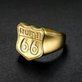 thumbnail image 3 of GKNET Vintage Motorcycle Ring US Route 66 Stainless Steel Rings Size 7-15, 3 of 8