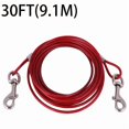 thumbnail image 1 of CNKOO Heavy-Duty Dog Leash with Steel Wire Rope - 10/15/20/30 Feet Long  Red Chain & Durable Clips for Large Dogs up to 165 lbs  Outdoor Training & Walking  Secure Metal Clips for Stabili, 1 of 6