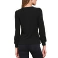 thumbnail image 3 of Long Sleeve Ribbed Knit Shirts for Women Casual Button Down Crew Neck Tops Trendy Henley Shirt XS Black, 3 of 6