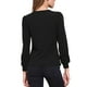 thumbnail image 3 of Camisas de punto acanalado de manga larga para mujeres, blusas casuales de botón, tops de cuello redondo, camisa Henley de moda en negro, 3 of 6