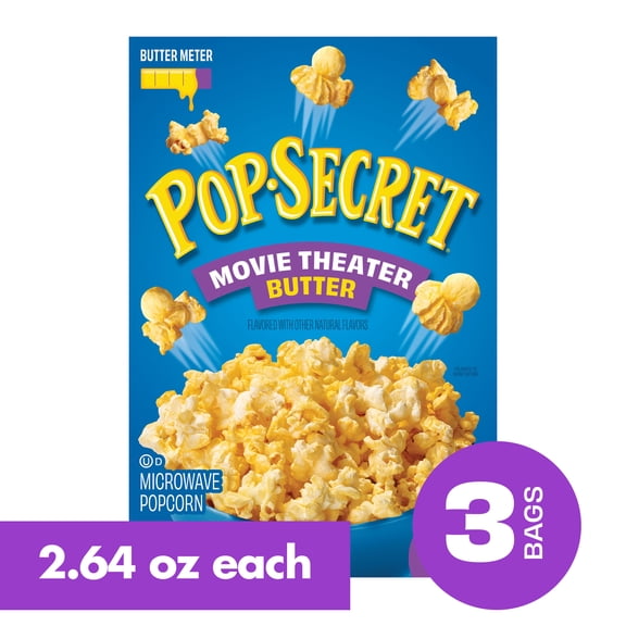 Pop Secret Microwave Popcorn, Movie Theater Butter Flavor, 3.2 oz Sharing Bags, 3 Ct