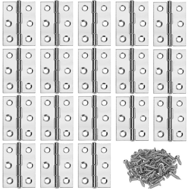 Acero inoxidable Bisagras Bisagras para muebles Conectores de bisagras con tornillos para muebles del hogar Herrajes Protectores de gabinetes Cajón de puerta 44*32 mm 18 piezas