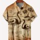 thumbnail image 4 of Camisas hawaianas para hombre, con estampado 3D de flamencos y palmeras, de manga corta, estilo hawaiano, informales, holgadas y de gran tamaño para verano, 4 of 4