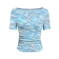 thumbnail image 6 of Otvok Women's Fashionable Blouses Dressy Casual Short Sleeve T-Shirts Round Neck Slim Fitted Tee Tops for Work Business, 6 of 6