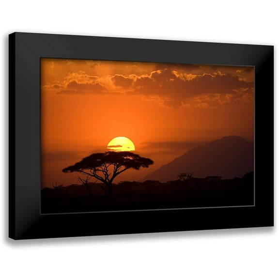 Jimmyz 14x11 Black Modern Framed Museum Art Print Titled - African Sunset I