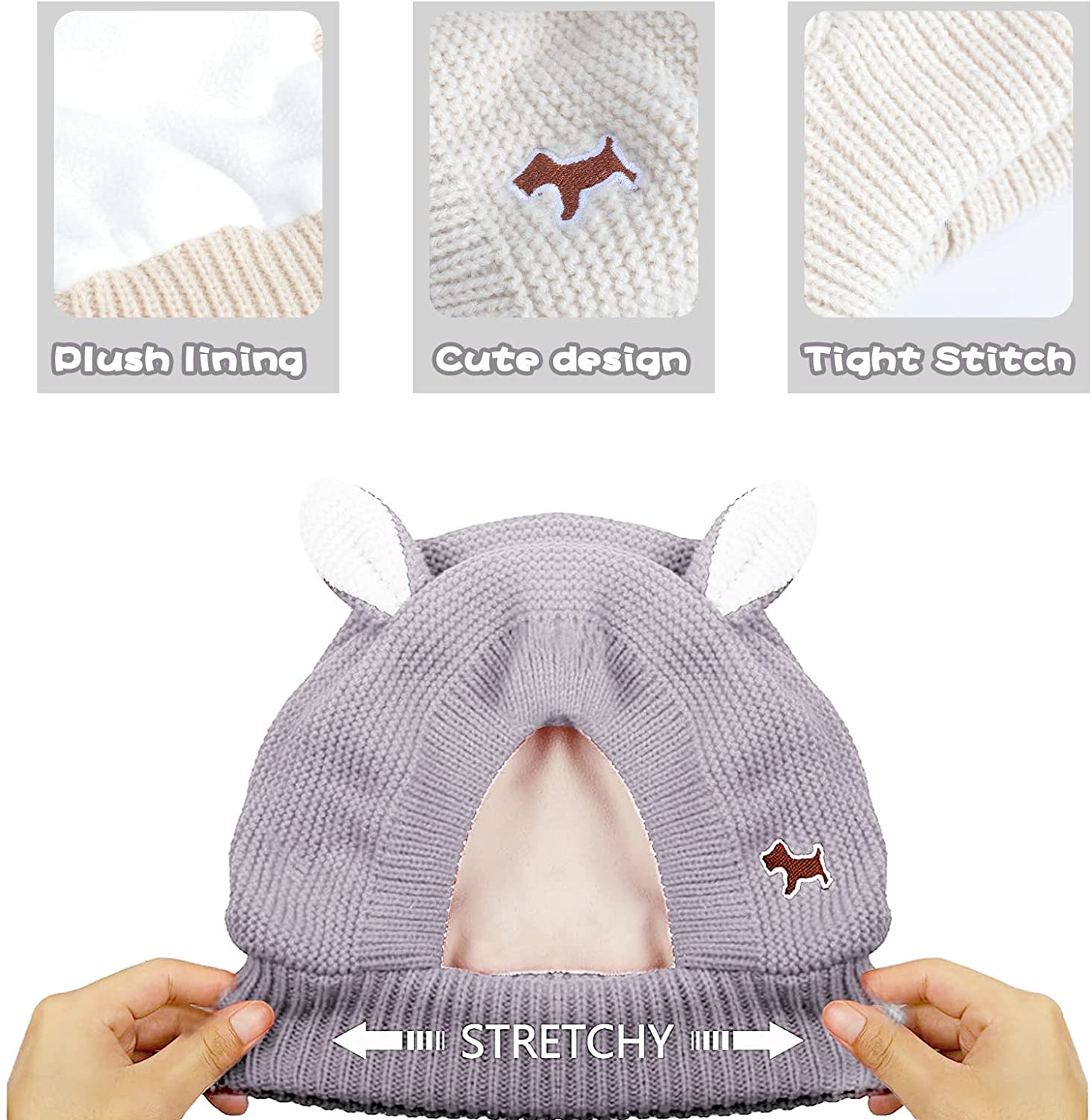 Quiet Ears for Dogs Barking Dog Knitted 