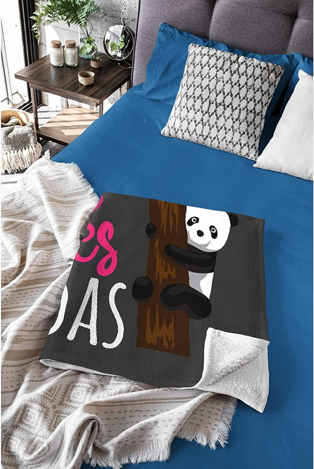 Just A Girl Who Loves Panda Blanket,Flannel Throw Blanket Ultra Soft Micro Lightweight Flannel Blanket Bed Couch Living Room All-Season 80"x60"