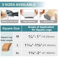 thumbnail image 6 of 24 Pcs Chair Leg Floor Protectors Square, Silicone Felt Furniture Leg Pads Caps Covers for Hardwood Floors (Fit:1-5/8" to 2"), 6 of 7