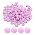 thumbnail image 1 of Uxcell 100 piezas de cuentas de madera moradas claras de 16 mm, cuentas redondas sueltas con agujero grande para hacer joyas, collares y pulseras., 1 of 7