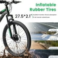 thumbnail image 6 of 27.5 Inch Mountain Bike , Dual Full Suspension 21-Speed Disc Brakes Thumb Shifter,Carbon Steel Frame Mountain Bike, Mens Womens Trail Commuter City Bicycles, 6 of 12