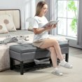 thumbnail image 2 of HOMCOM Banc Ottoman de Rangement 2 en 1 à Dessus Relevable Gris, 2 of 10